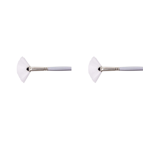 2PK Jasart White Taklon Fan Art Painting Brush - Size 10