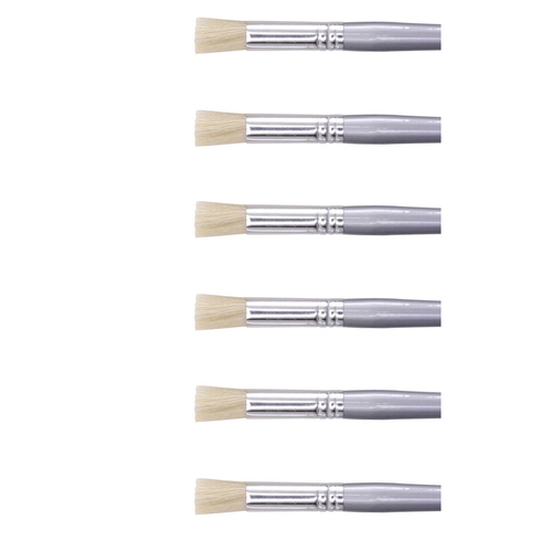 6PK Jasart Hangsell Hog Bristle Stencil Paint Brush - Size 3