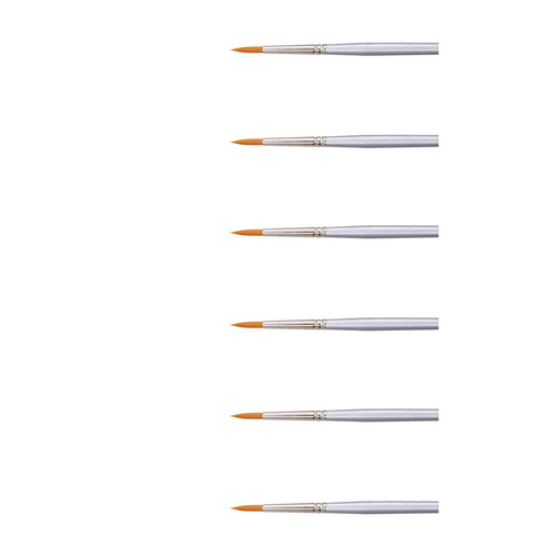 6x 12pc Jasart Gold Taklon Round Bristle  Brush Set - Size 8