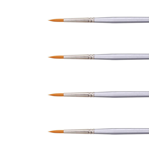 4x 12pc Jasart Gold Taklon Round Bristle  Brush Set - Size 10
