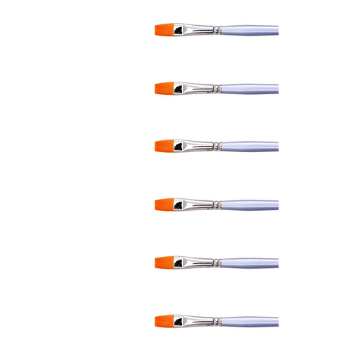 6x 12pc Jasart Gold Taklon Short Flat Brush Set - Size 6