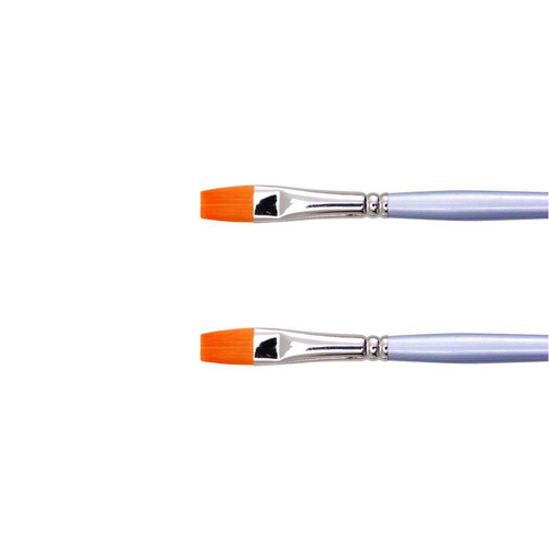 2x 12pc Jasart Gold Taklon Short Flat Brush Set - Size 18