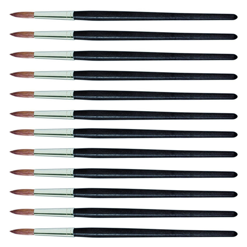 12PK Jasart Pony/Goat Round Watercolour Brush - Size 3