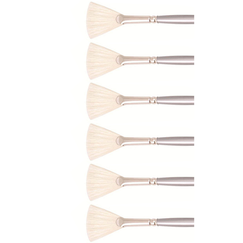6PK Jasart Interlocking Hog Bristle Fan Brush - Size 2