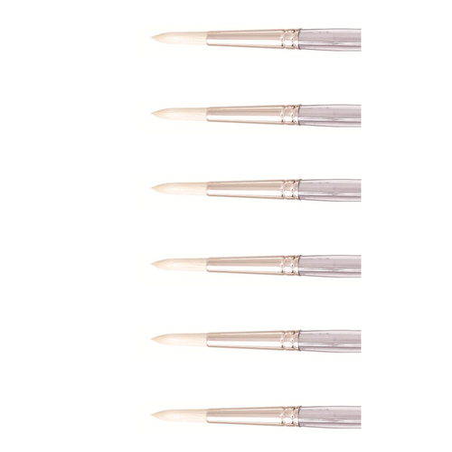 6PK Jasart Interlocking Hog Bristle Round Brush - Size 2