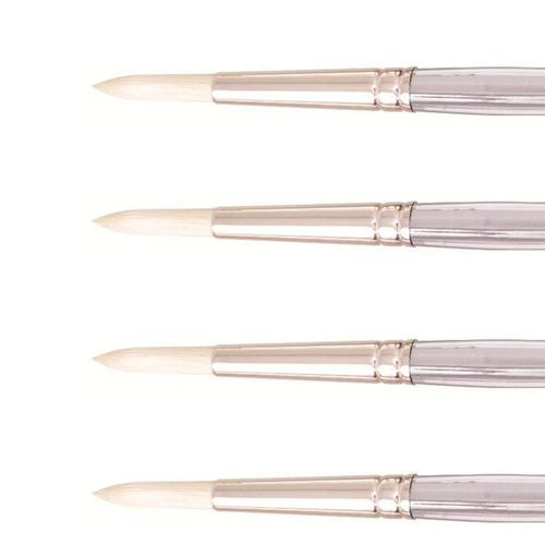 4PK Jasart Interlocking Hog Bristle Round Brush - Size 6