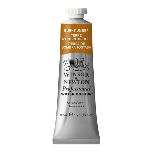 Winsor & Newton 37ml Professional Watercolour Tube Burnt Umber S1
