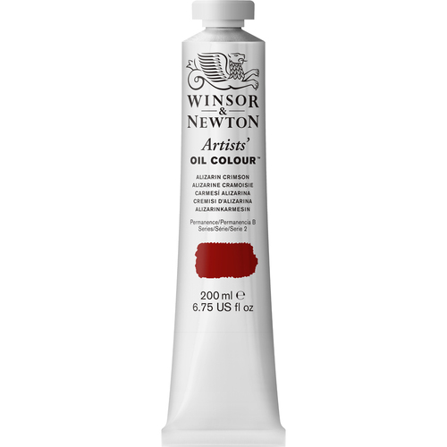 Winsor & Newton Artists Oil Colour 200ml Paint Tube Alizarin Crimson S2