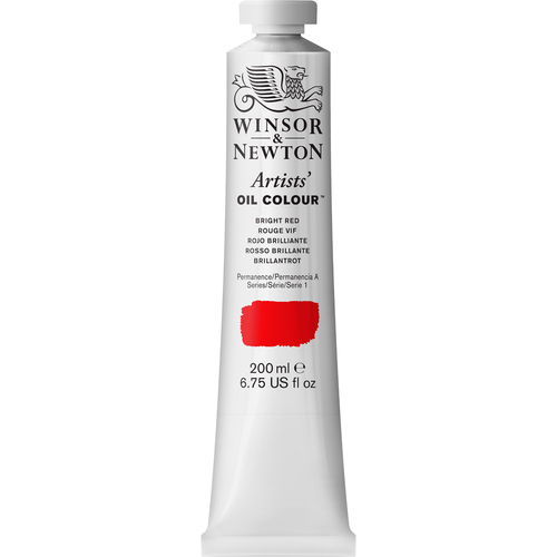 Winsor & Newton Artists Oil Colour 200ml Paint Tube Bright Red Series 1