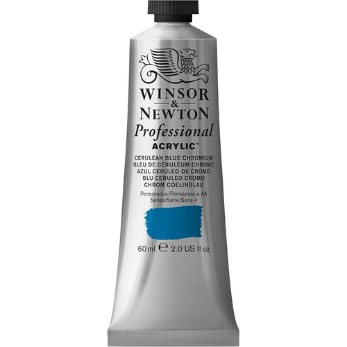 Winsor & Newton 60ml Pro Acrylic Colour Tube Cerulean Chromium Blue S4