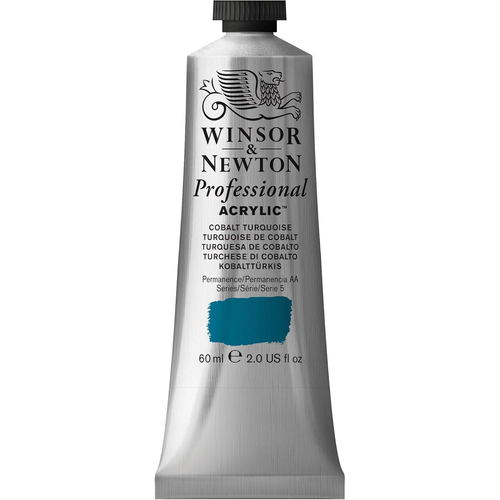 Winsor & Newton 60ml Professional Acrylic Colour Tube Cobalt Turquoise S4