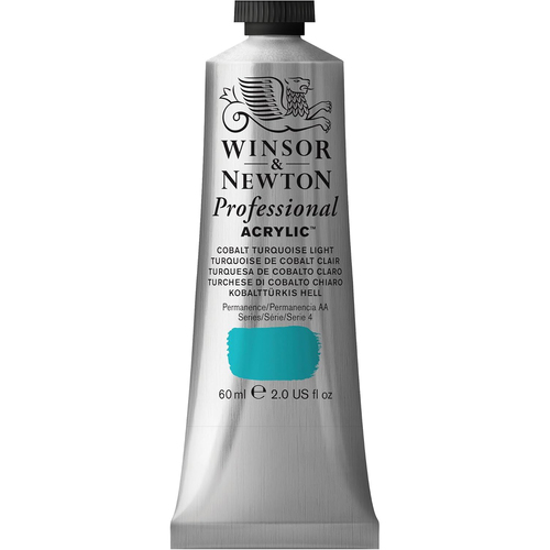 Winsor & Newton 60ml Pro Acrylic Colour Tube Cobalt Turquoise Light S4