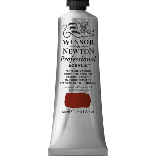 Winsor & Newton 60ml Professional Acrylic Colour Tube Perylene Maroon S4