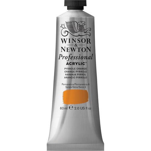 Winsor & Newton 60ml Professional Acrylic Colour Tube Pyrrole Orange S4