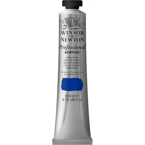 Winsor & Newton 200ml Professional Acrylic Colour Tube Cobalt Blue S4