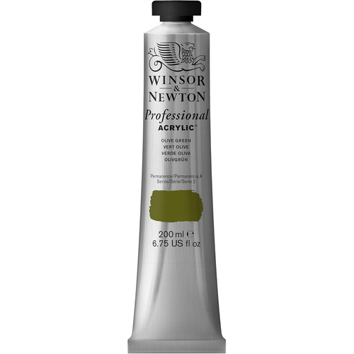 Winsor & Newton 200ml Professional Acrylic Colour Tube Olive Green S2