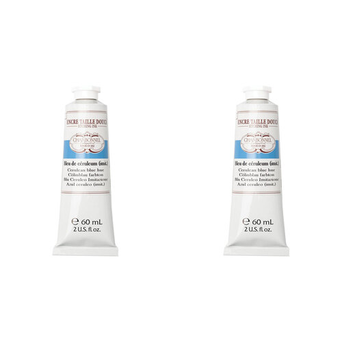 2PK Charbonnel 60ml Etching Ink Paint Tube S2 - Cerulean Blue
