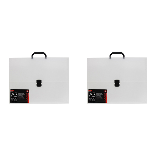 2PK Jasart A3 Studio Art/Craft Case Organiser/Holder - Clear