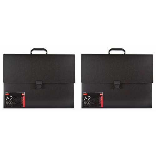 2PK Jasart A2 Studio Art/Craft Case Organiser/Holder - Black