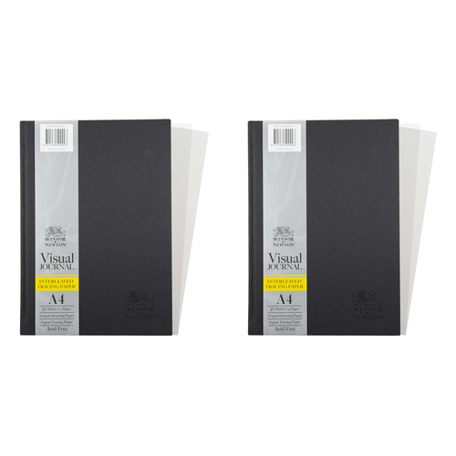 2PK Winsor And Newton Hardbound Interleaved Tracing Paper Visual Journal A4