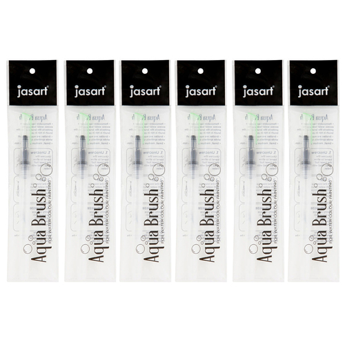 6PK Jasart Aqua Brush Round Fine Tip Watercolour Painting Pen 23x13cm
