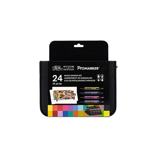 24pc Winsor & Newton Promarker Mixed Marker w/ Wallet Set