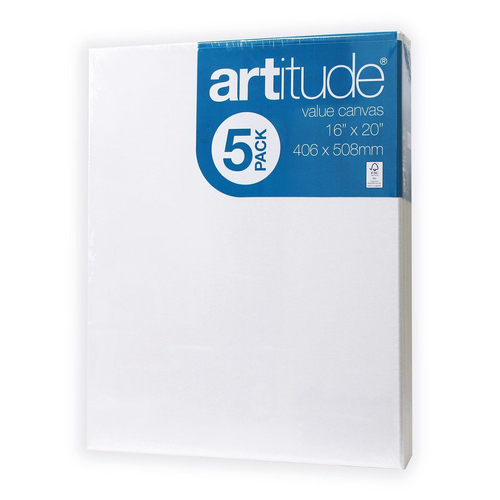 5pc Artitude Stretched Canvas 16x20" For Oil/Acrylic Painting