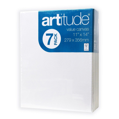 7pc Artitude Stretched Canvas 11x14" For Oil/Acrylic Painting