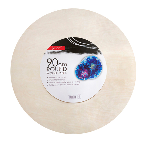 Jasart Round Wood Panel 90cm Painting Medium - Natural