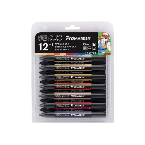 13pc Winsor & Newton ProMarker Manga Expansion Pack 1 Marker Set