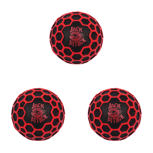 3PK Jack Attack Hex 6.8cm Bounce Ball Assorted Kids/Adults