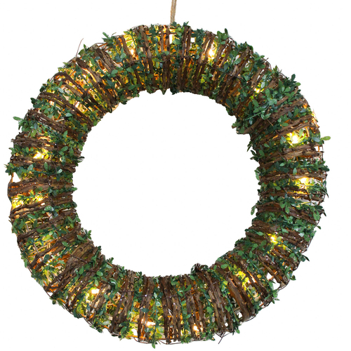 LVD 40x40cm Plastic LED Xmas Wreath Topiary Home Decor