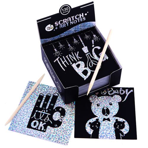 Jarmelo Scratch Art Notes Silver Shining 130Pcs