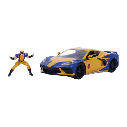 X-Men Wolverine w/ 2020 Chevrolet Corvette Stingray 1:24 Scale Die-Cast Vehicle Toy