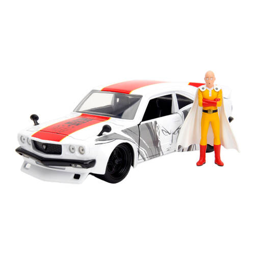 One Punch Man Saitama W/ 1974 Mazda RX3 1:24 Scale Die-Cast Vehicle Toy