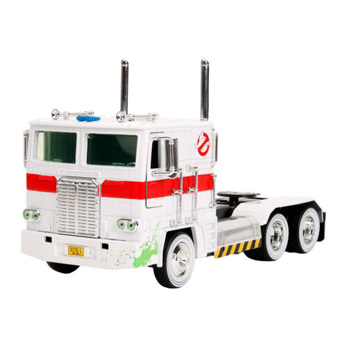 Transformers Ghostbusters Prime x Ecto-1 Mash-Up 1:24 Scale Die-Cast Vehicle Toy