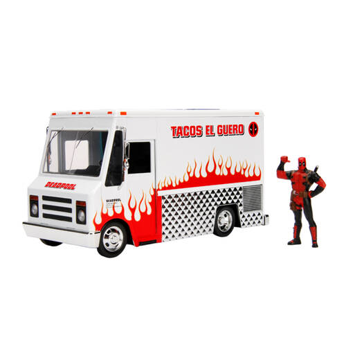 Deadpool W/ Taco Truck Die-Cast Vehicle Toy 1:24 Scale Figure Toy