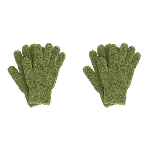 2PK Esschert Design Indoor Plant Dusting Gloves Gardening Accessory Green