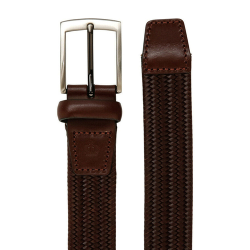 Jeff Banks Woven Stretch Soft Brushed Buckle Belt Brown Size 44