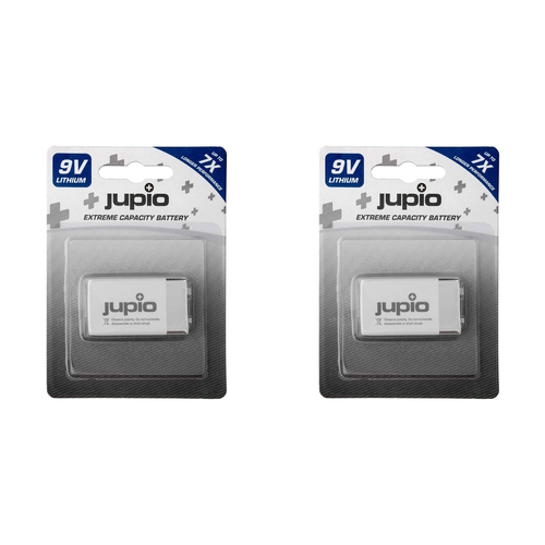 2PK Jupio Non-Rechargeable Lithium Battery 9V VPE-10 - White/Grey