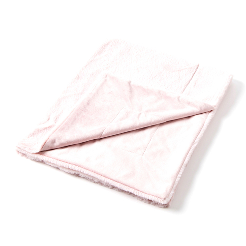 Jiggle & Giggle Polyester 100cm Inka Faux Fur Baby Blanket Muslin Pale Pink 0m+