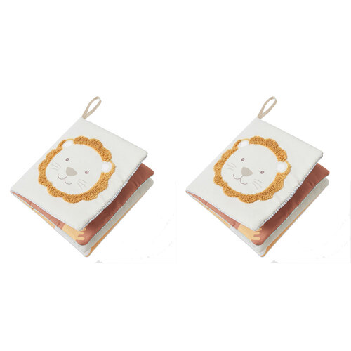 2PK Jiggle & Giggle Plush Safari Book Baby/Toddler Sensory Toy