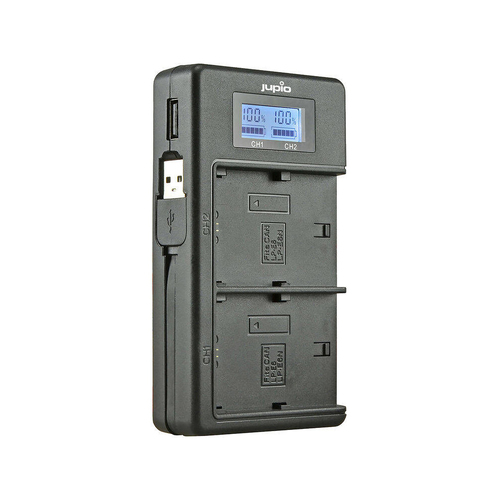 Jupio Dedicated Duo USB Charger w/ LCD For Canon LP-E6/LP-E6N Batteries
