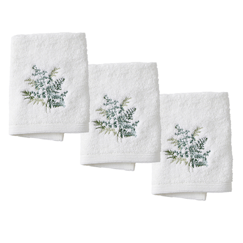 3PK Pilbeam Living Maidenhair Face Washer Cotton 32x32cm