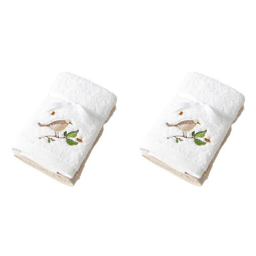 2PK 2pc Pilbeam Living Cotton Natura Hand Towel Set Bathroom Decor