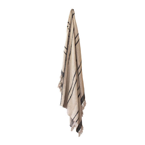 J.Elliot Cassidy 130x160cm Cotton Throw Blanket - Sandstone & Black