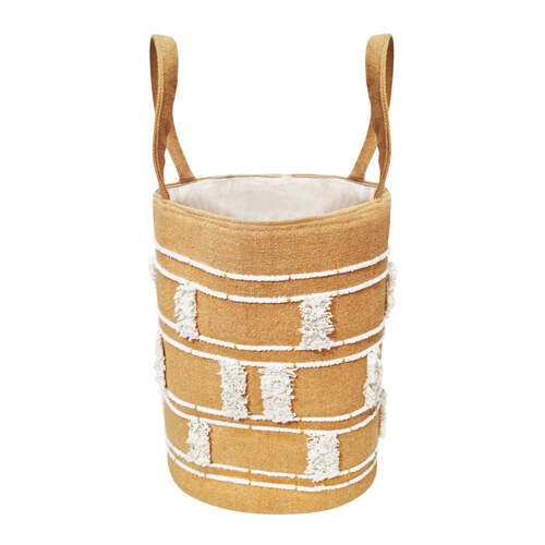 J.Elliot Manly 30x40cm Round Laundry Basket - Mustard/White