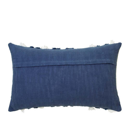 J.Elliot Amarion 35x50cm Cotton Cushion - Ivory/Blueberry