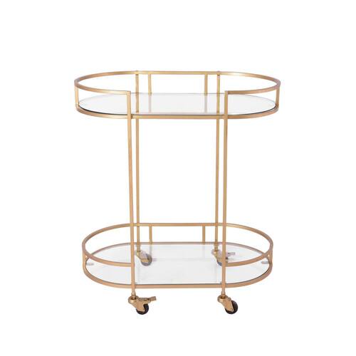 J.Elliot Dante 76x46x90cm Mini Bar Cart Drinks Trolley - Gold