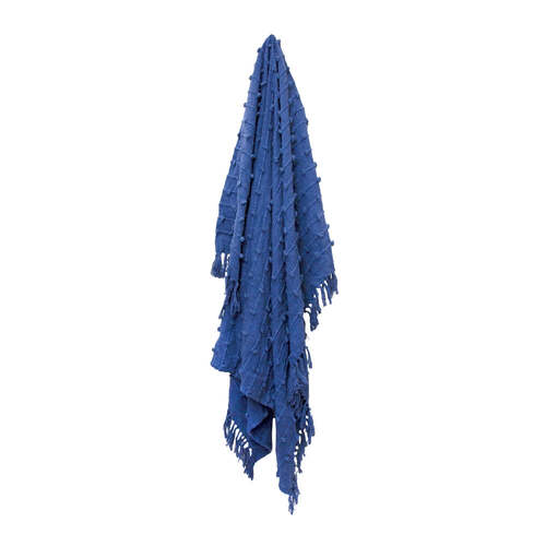 J.Elliot Liza 130x170cm Cotton Throw Blanket w/ Tassels - Blueberry